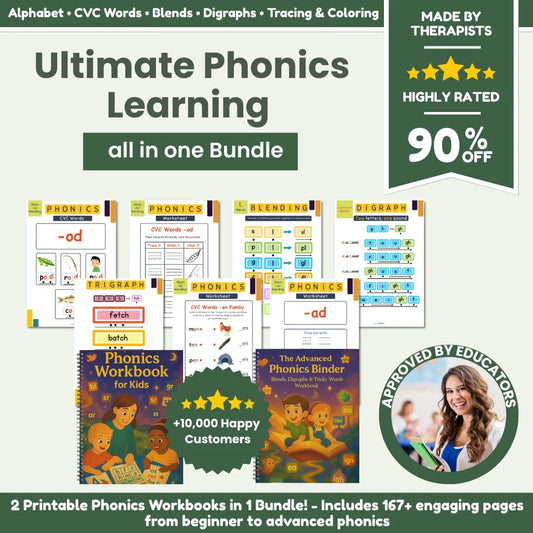 Phonics Workbook Bundle for Kids