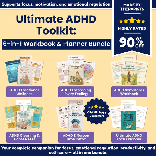 ADHD Bundle Workbooks and Planners for adults and teens