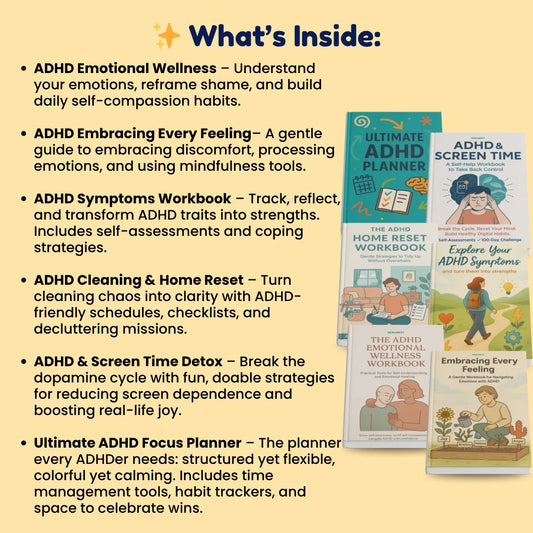 ADHD Bundle Workbooks and Planners for adults and teens