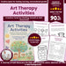 Art therapy workbook cover with child-friendly tree and garden illustration