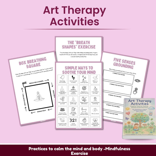 Mindfulness coloring page for children from art therapy workbook
