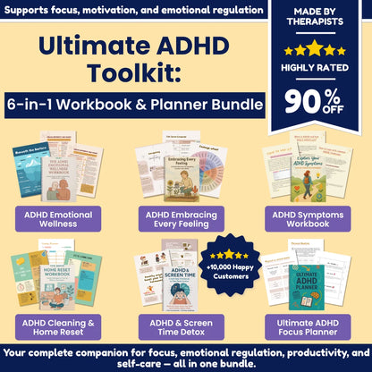 ADHD Bundle Workbooks and Planners for adults and teens