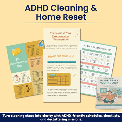 ADHD cleaning and home reset workbook sample page