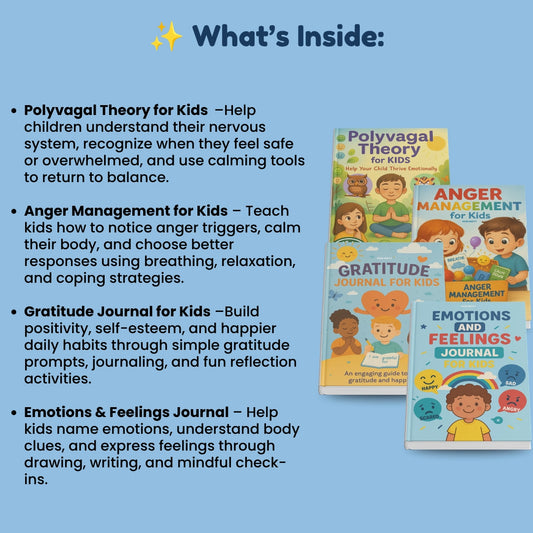 Printable kids emotional regulation workbooks to help children manage big feelings, anger, anxiety, and meltdowns